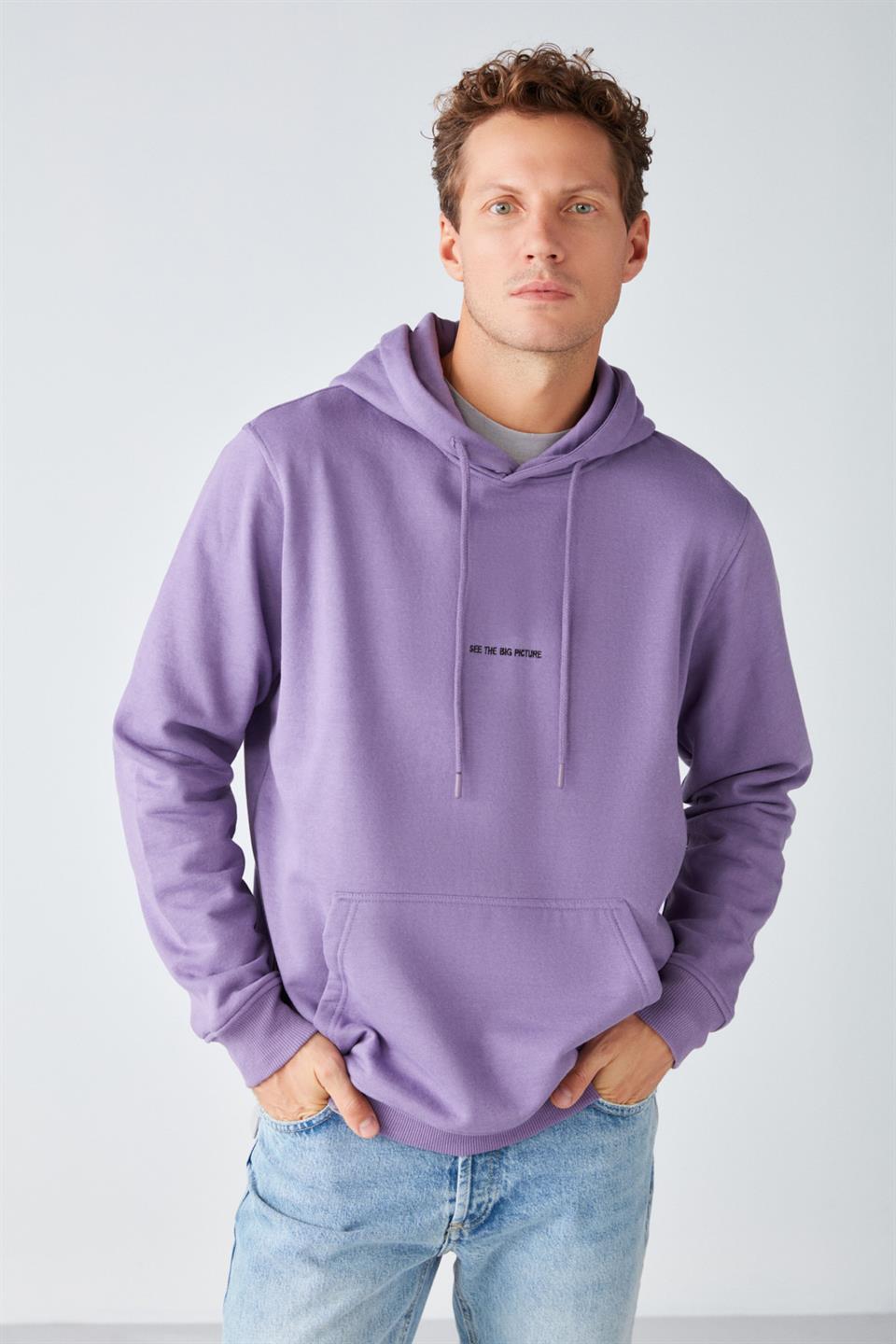 GRIMELANGE EPIC Herren Hoodie mit Stickerei Violett
