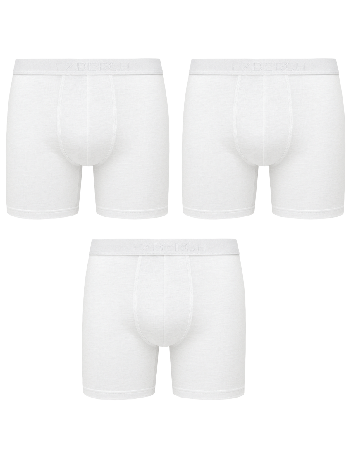Erdem İç Giyim Erdem Weiße 3er-Packung superdünne Bambus-Boxershorts für Herren 10123 Beyaz