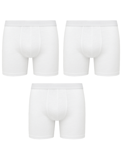 Erdem Weiße 3er-Packung superdünne Bambus-Boxershorts für Herren 10123