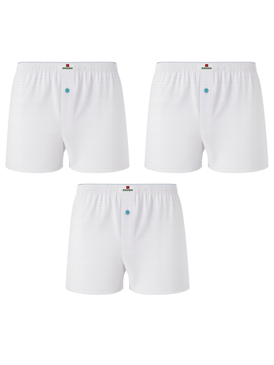 Erdem Weiße 3er-Pack Boxershorts aus gekämmter Baumwolle 14003