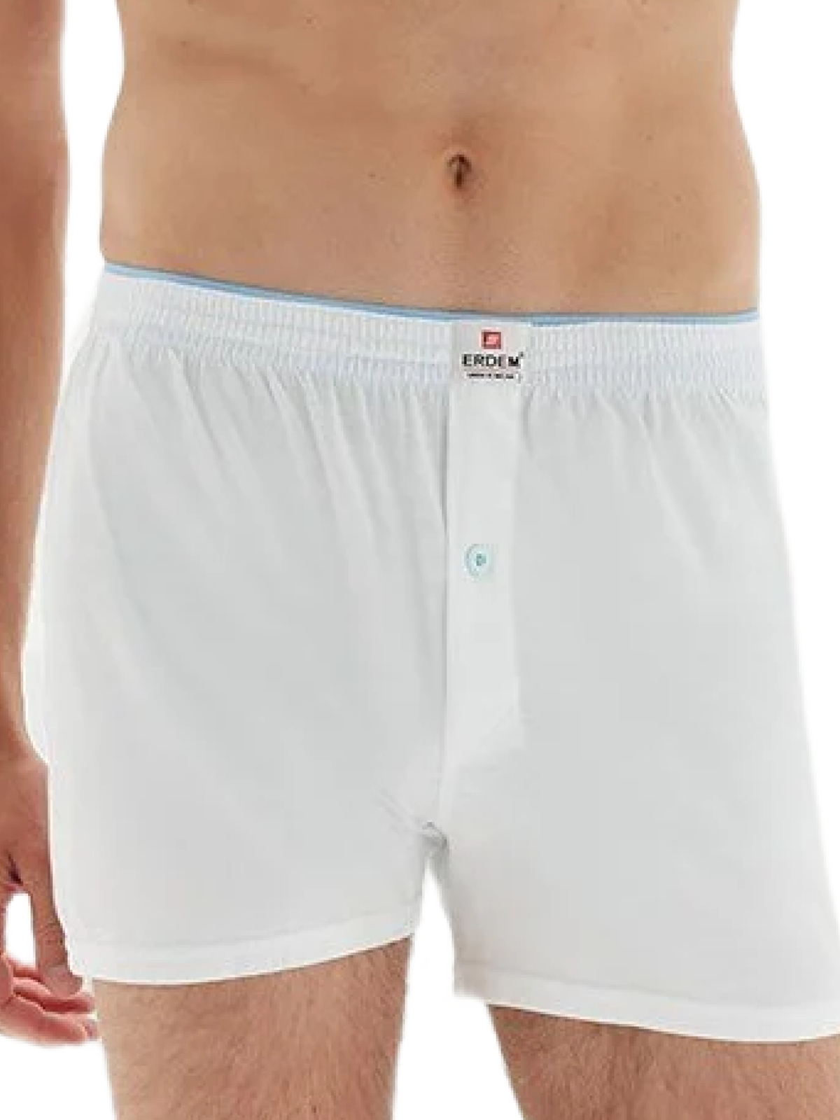 Erdem İç Giyim Erdem Weiße 3er-Pack Boxershorts aus gekämmter Baumwolle 14003 Beyaz