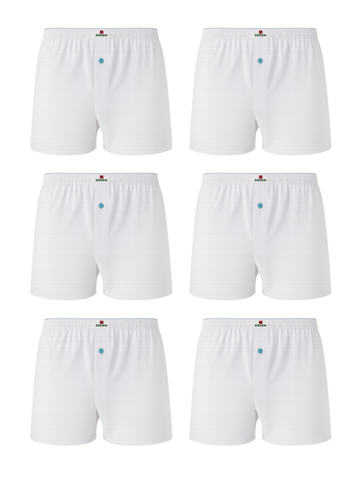 Erdem Weiße 6er-Pack Boxershorts aus gekämmter Baumwolle 14006