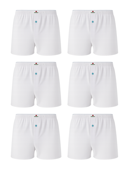 Erdem Weiße 6er-Pack Boxershorts aus gekämmter Baumwolle 14006