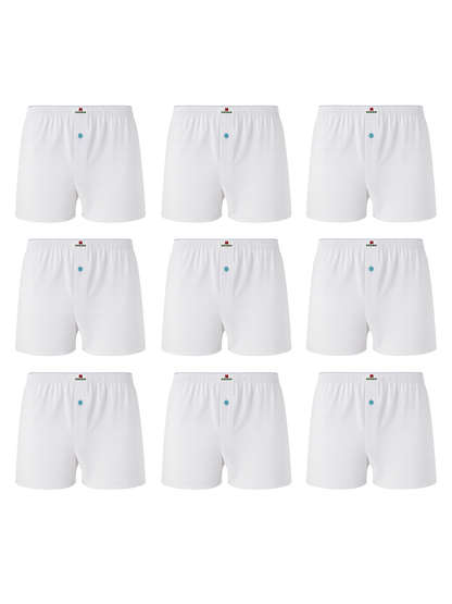 Erdem 9-teilige Boxershorts aus gekämmter Baumwolle, weiß, 14009