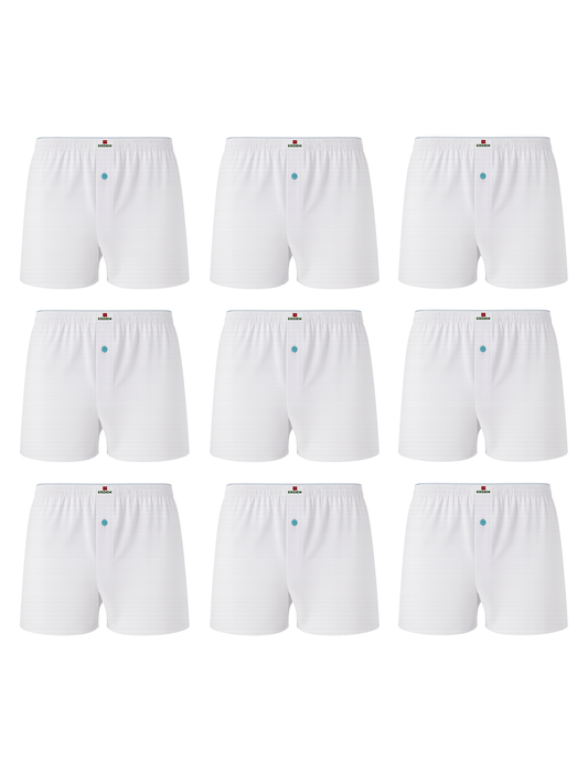 Erdem 9-teilige Boxershorts aus gekämmter Baumwolle, weiß, 14009
