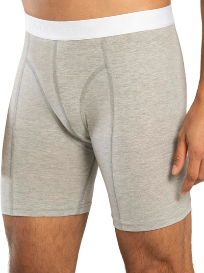 Erdem Grau Melange Baumwolle Elasthan Lange Boxer 1416