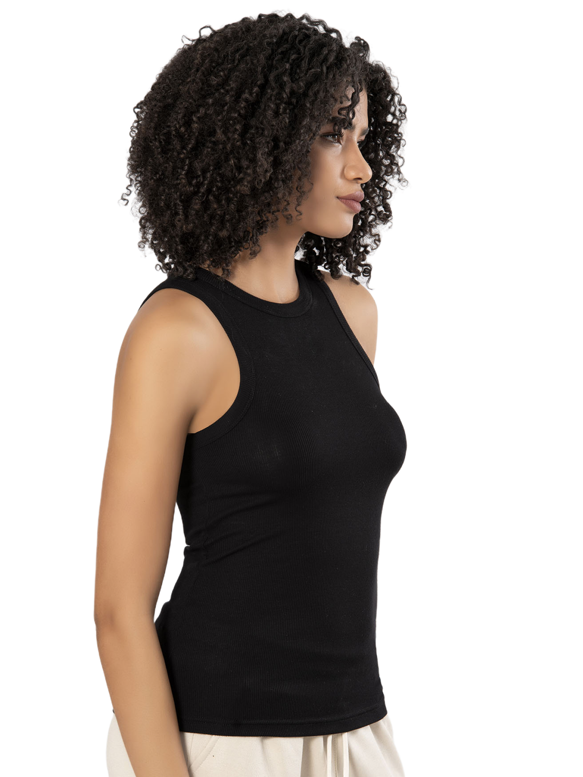 Erdem İç Giyim Erdem Underwear Schwarzes Viskose-Camisole Neckholder-Damenunterhemd  Siyah