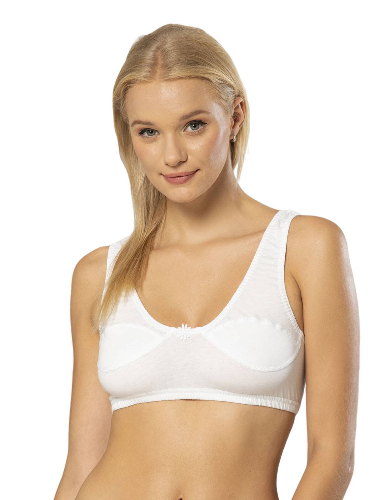 Erdem Damen Weißes Halb-Tanktop mit BH 2475