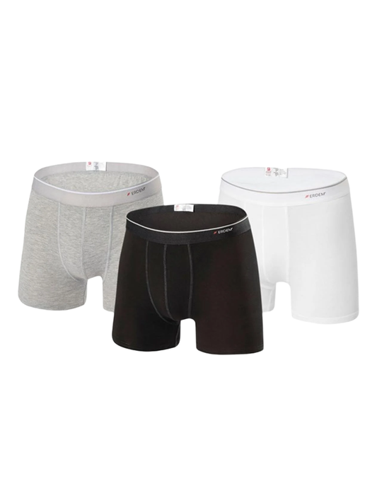 Erdem Schwarz-Weiß-Grau 3er-Pack Basic Boxer 1491