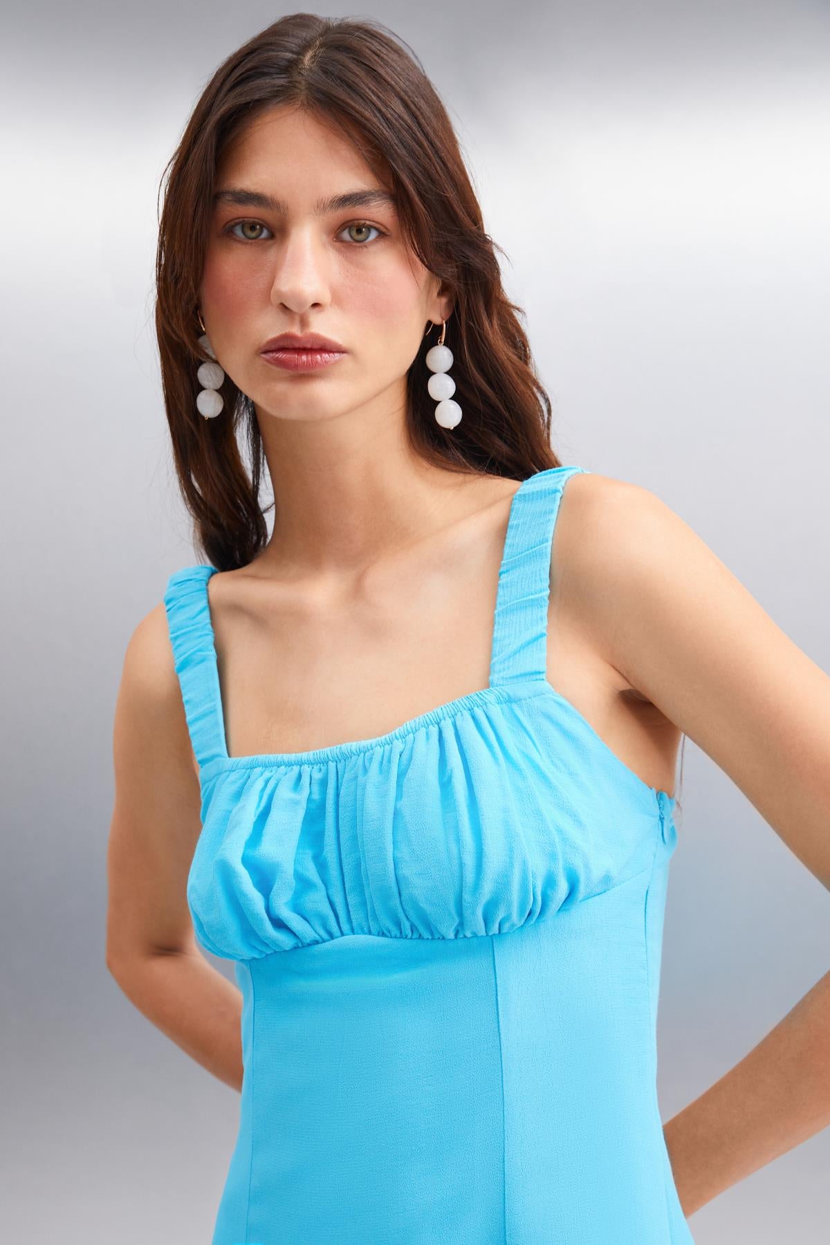 ETHIQUET ERIDANIA Romantisches Minikleid Blau