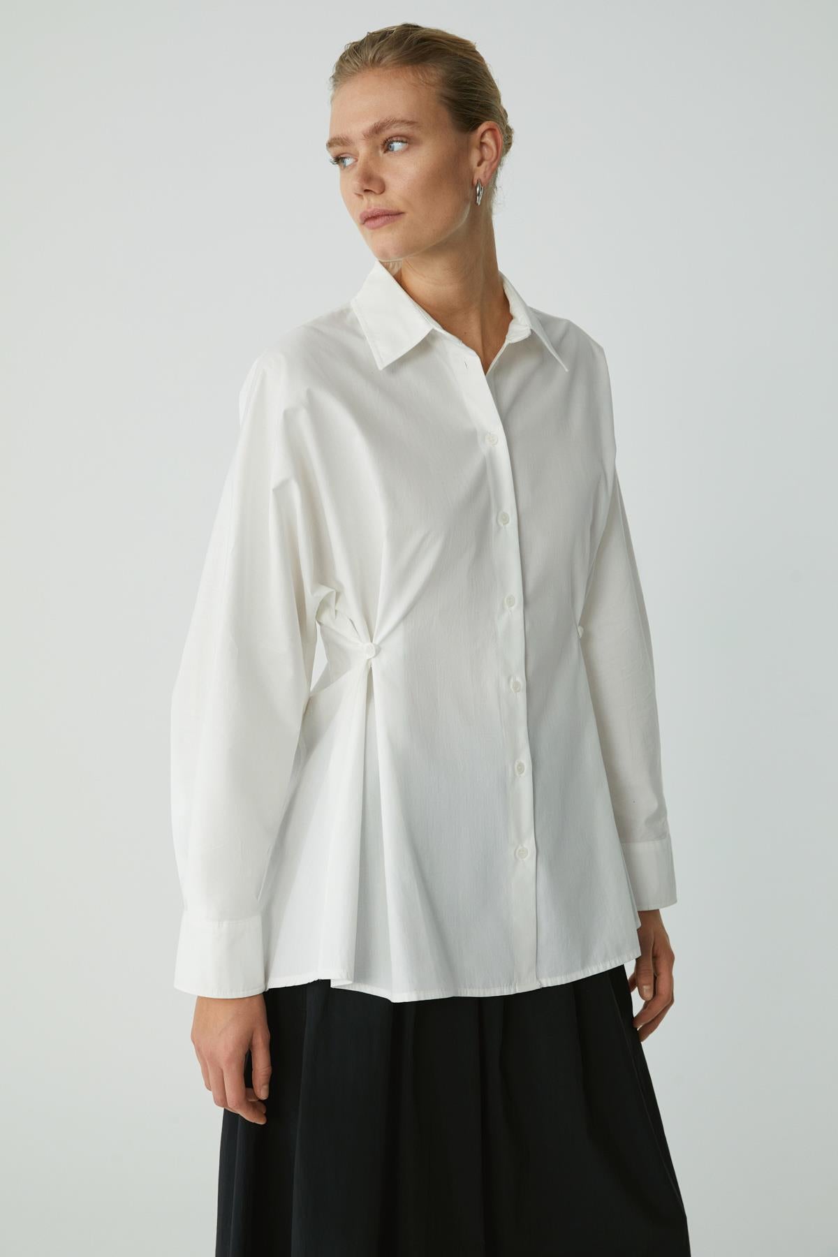 ETHIQUET ERINA Damen Lockeres Shirt Weiß