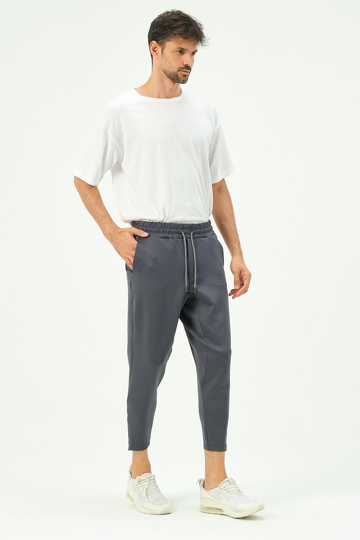 Herren Jogginghose mit Reißverschluss und Gesäßtaschen