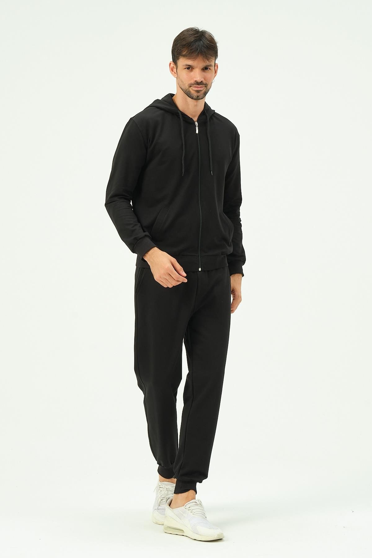 Herren Kapuzen-Zip-Front Jogger Set