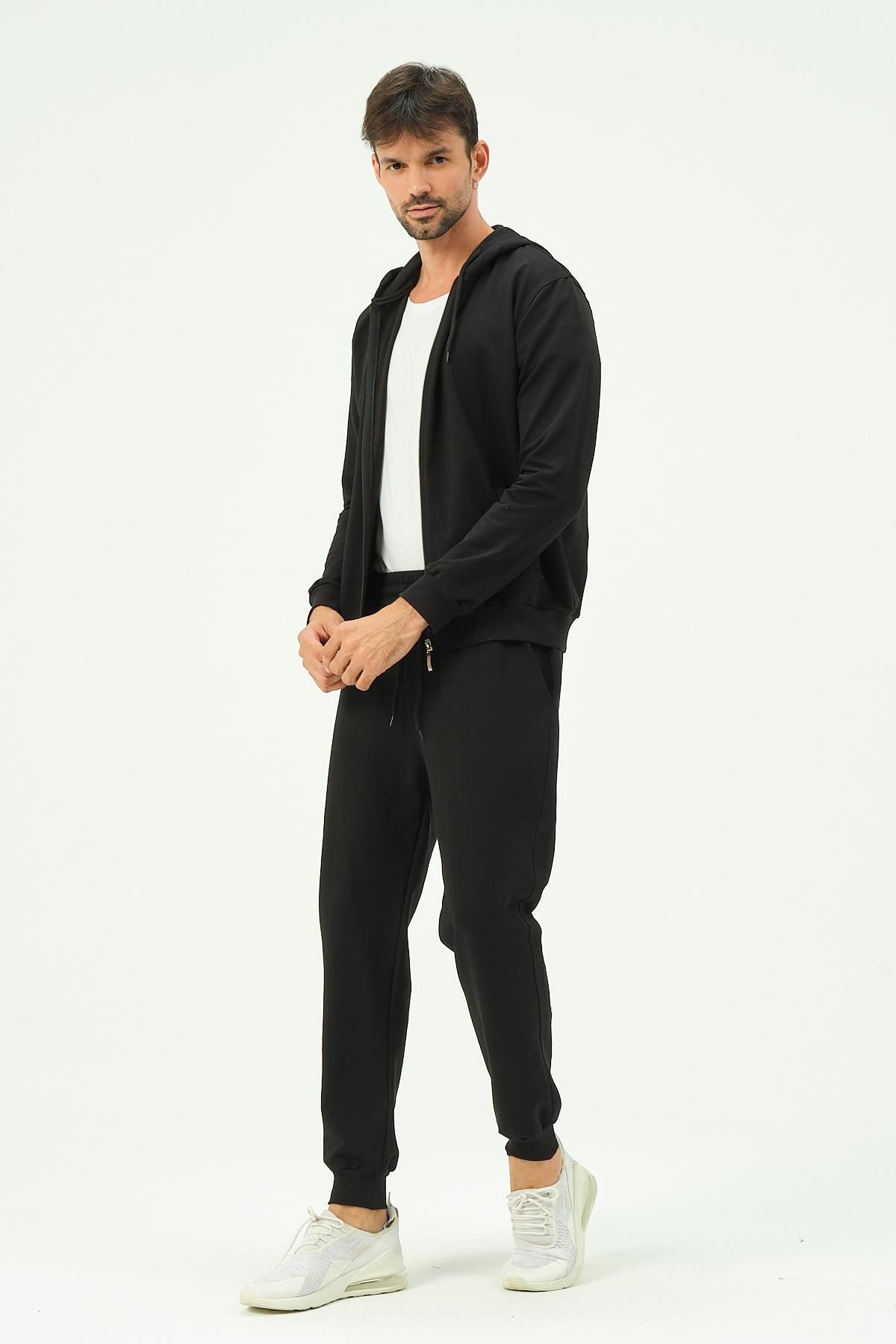 Herren Kapuzen-Zip-Front Jogger Set