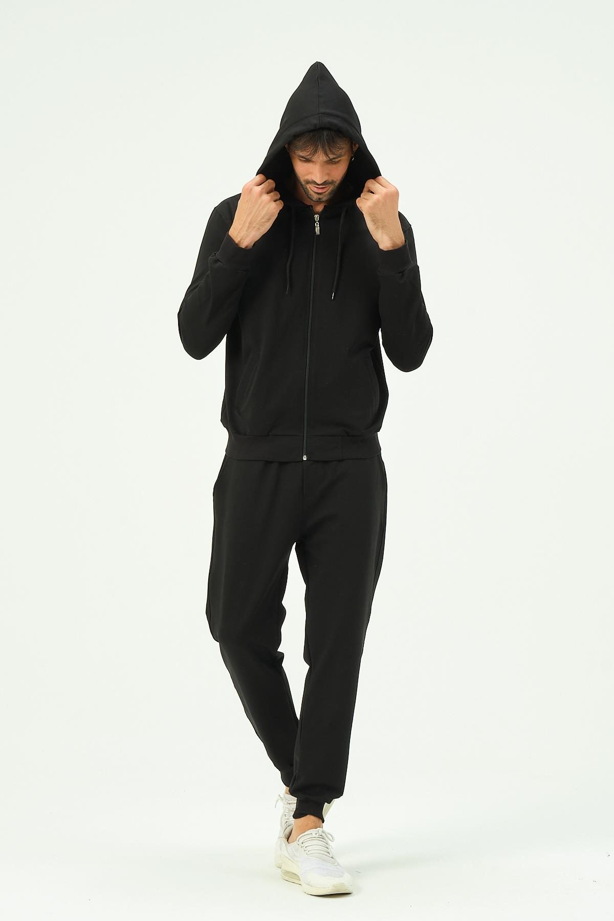Herren Kapuzen-Zip-Front Jogger Set