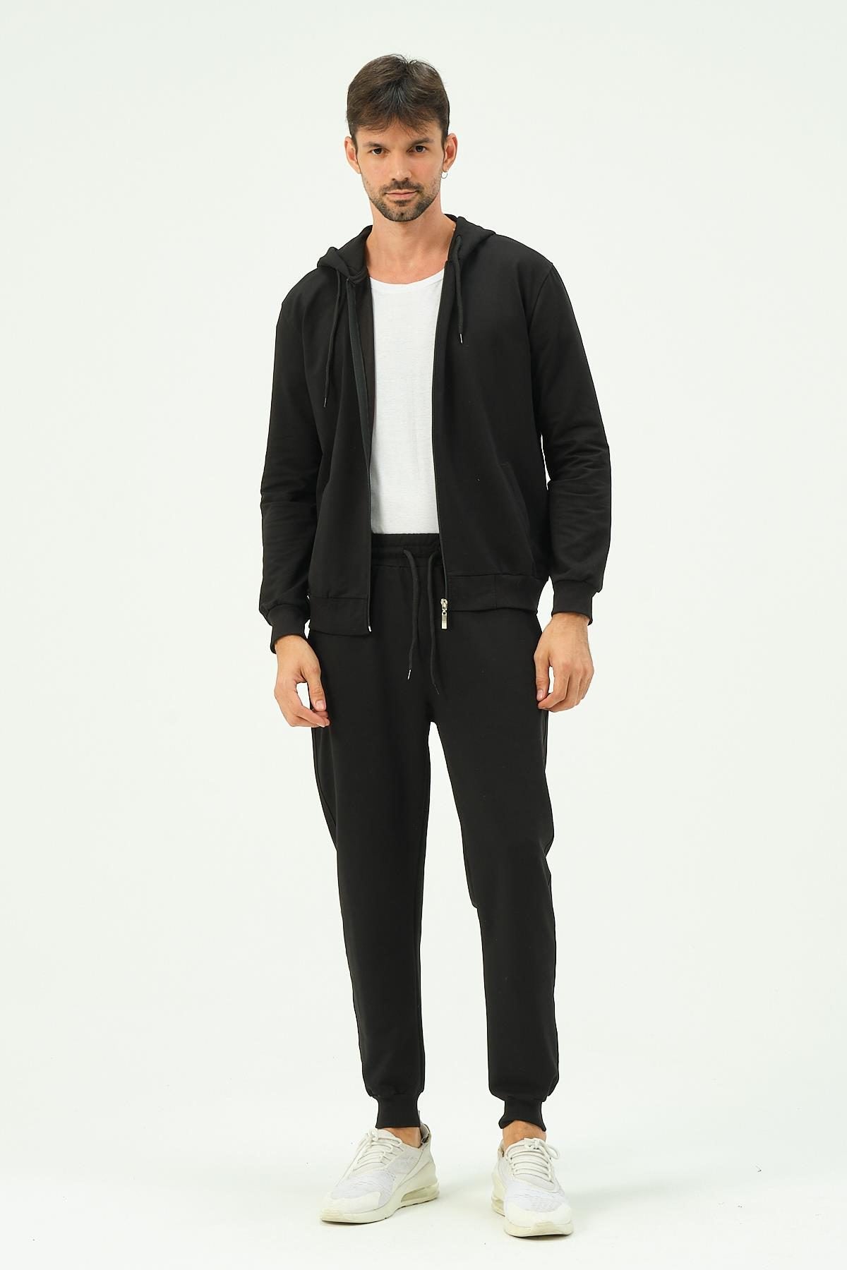 Herren Kapuzen-Zip-Front Jogger Set