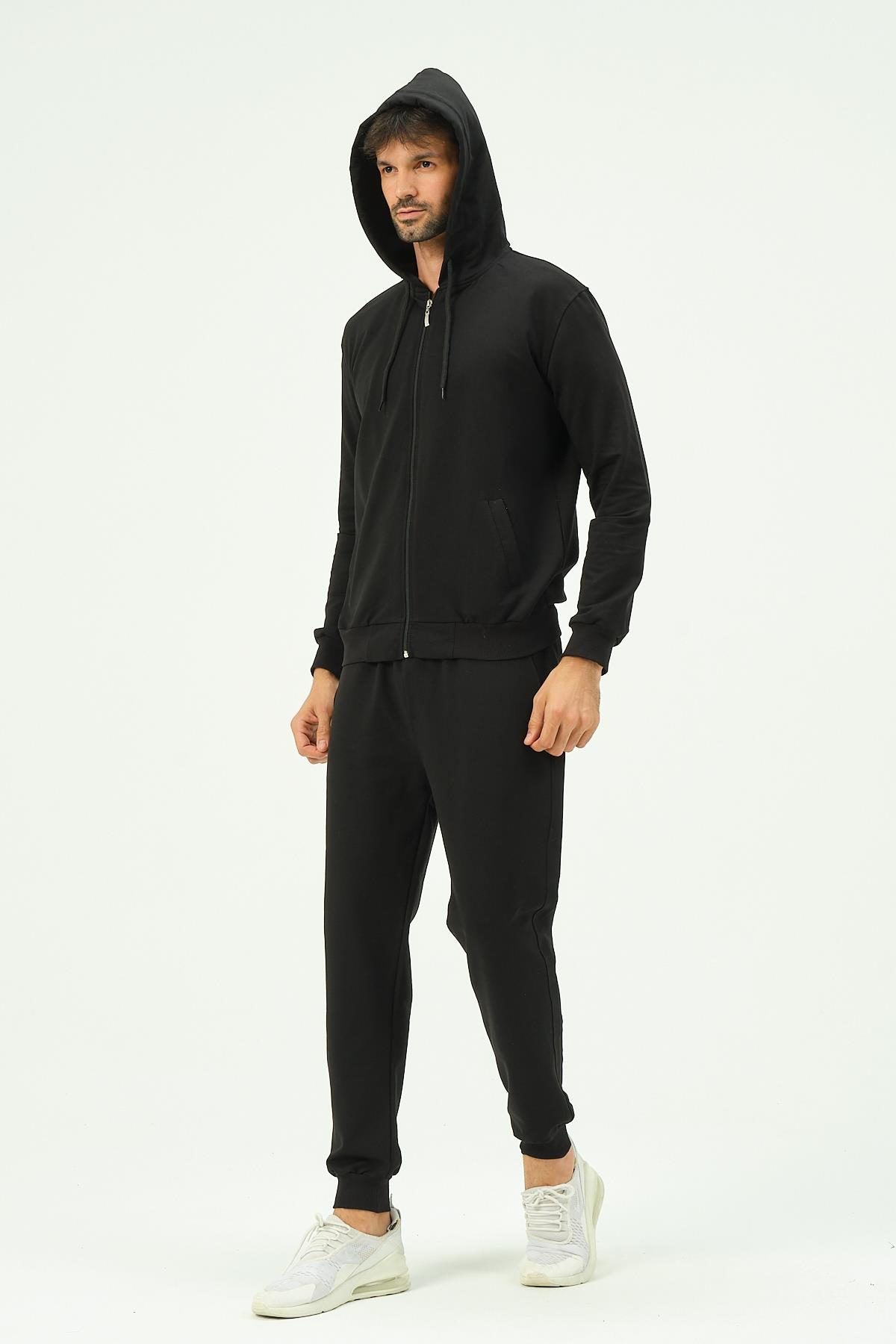 Herren Kapuzen-Zip-Front Jogger Set