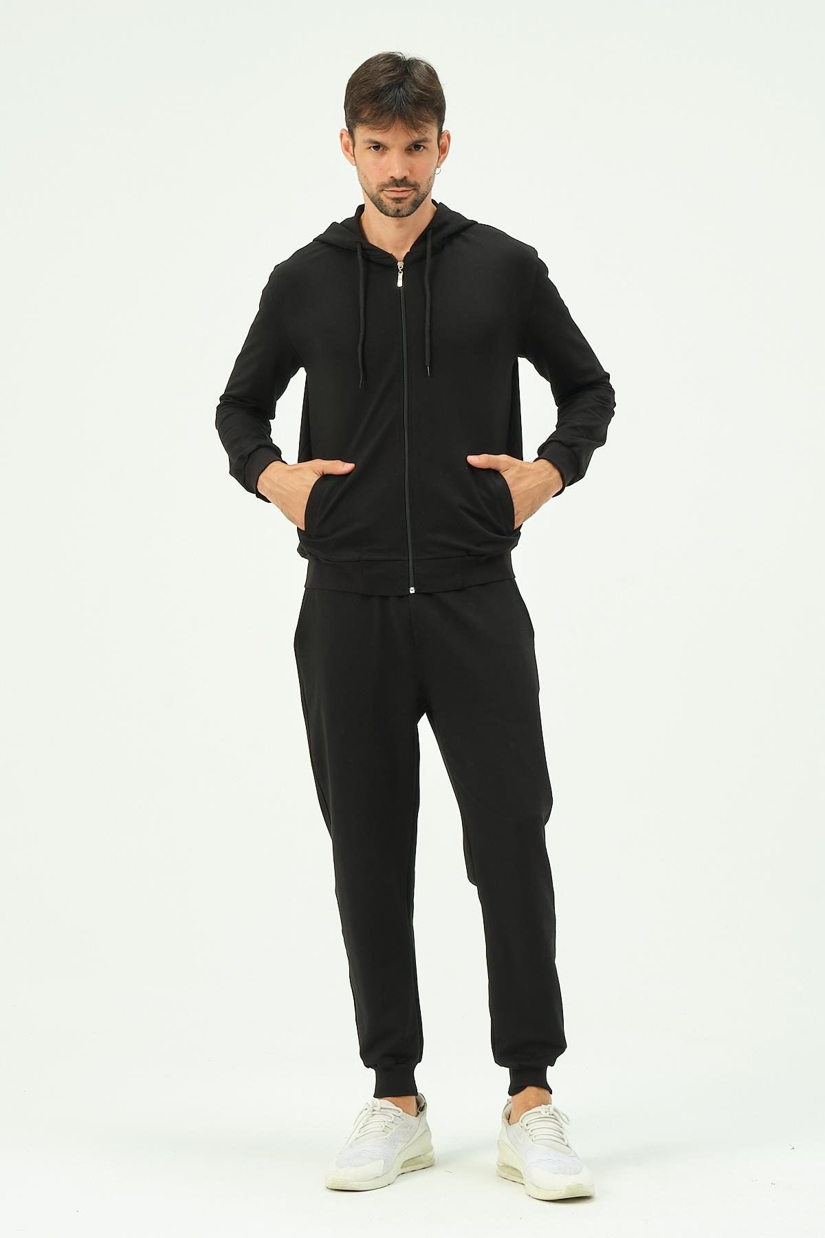 Herren Kapuzen-Zip-Front Jogger Set