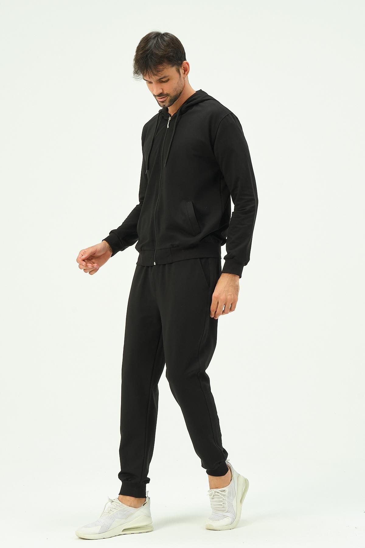 Herren Kapuzen-Zip-Front Jogger Set