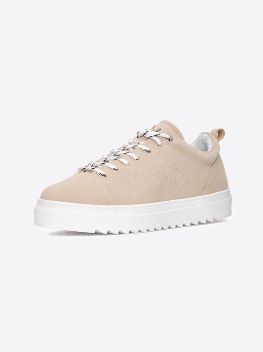 Beige Herren-Sneaker aus Wildleder, niedrig geschnitten