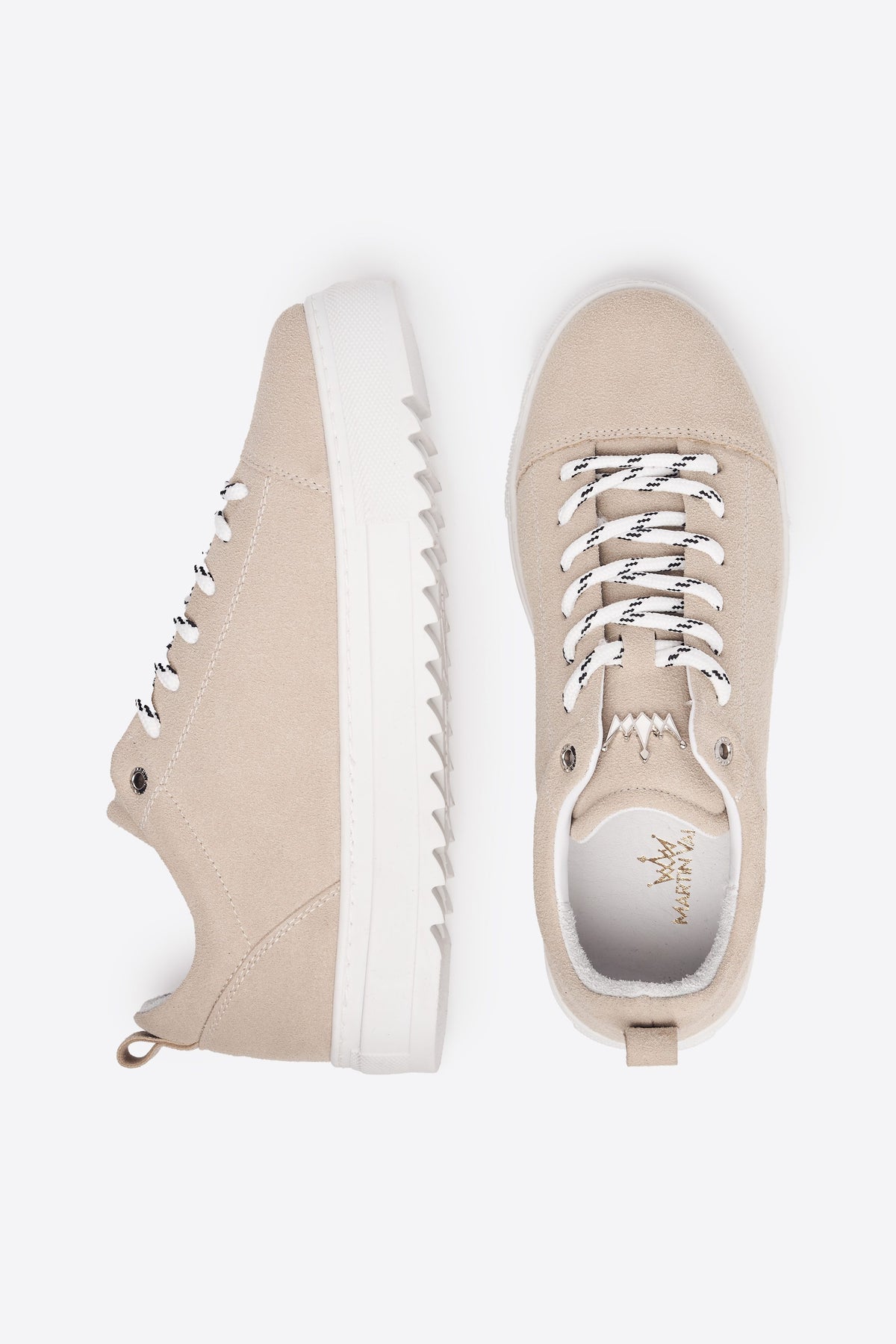 Beige Herren-Sneaker aus Wildleder, niedrig geschnitten