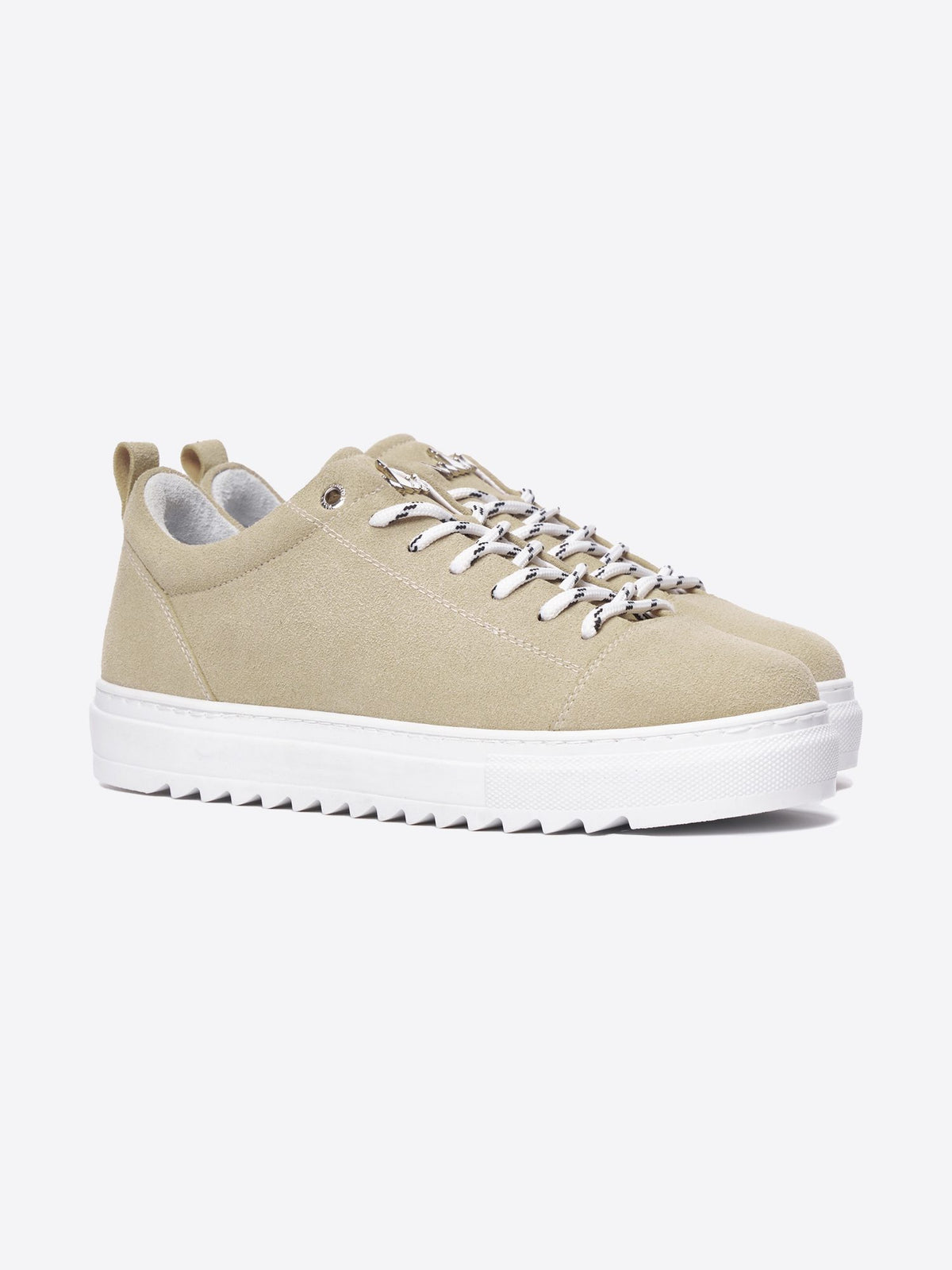 Beige Herren-Sneaker aus Wildleder, niedrig geschnitten