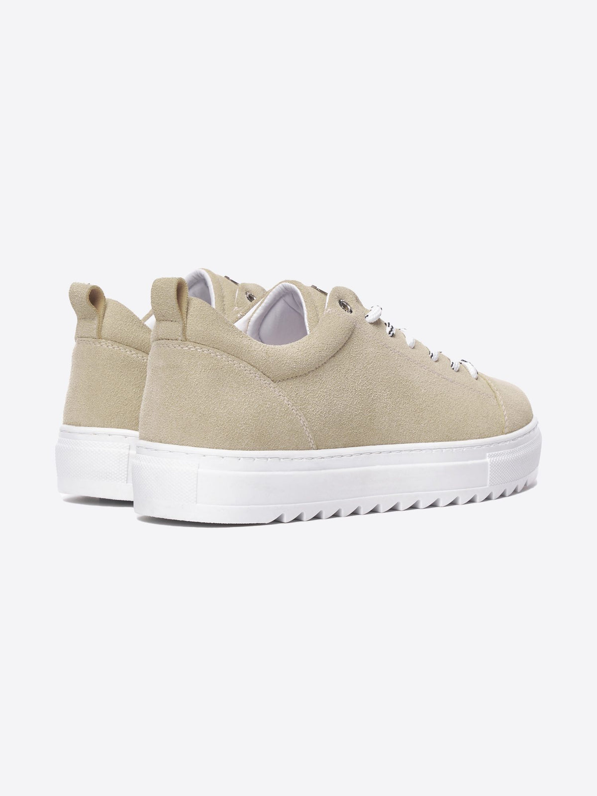 Beige Herren-Sneaker aus Wildleder, niedrig geschnitten