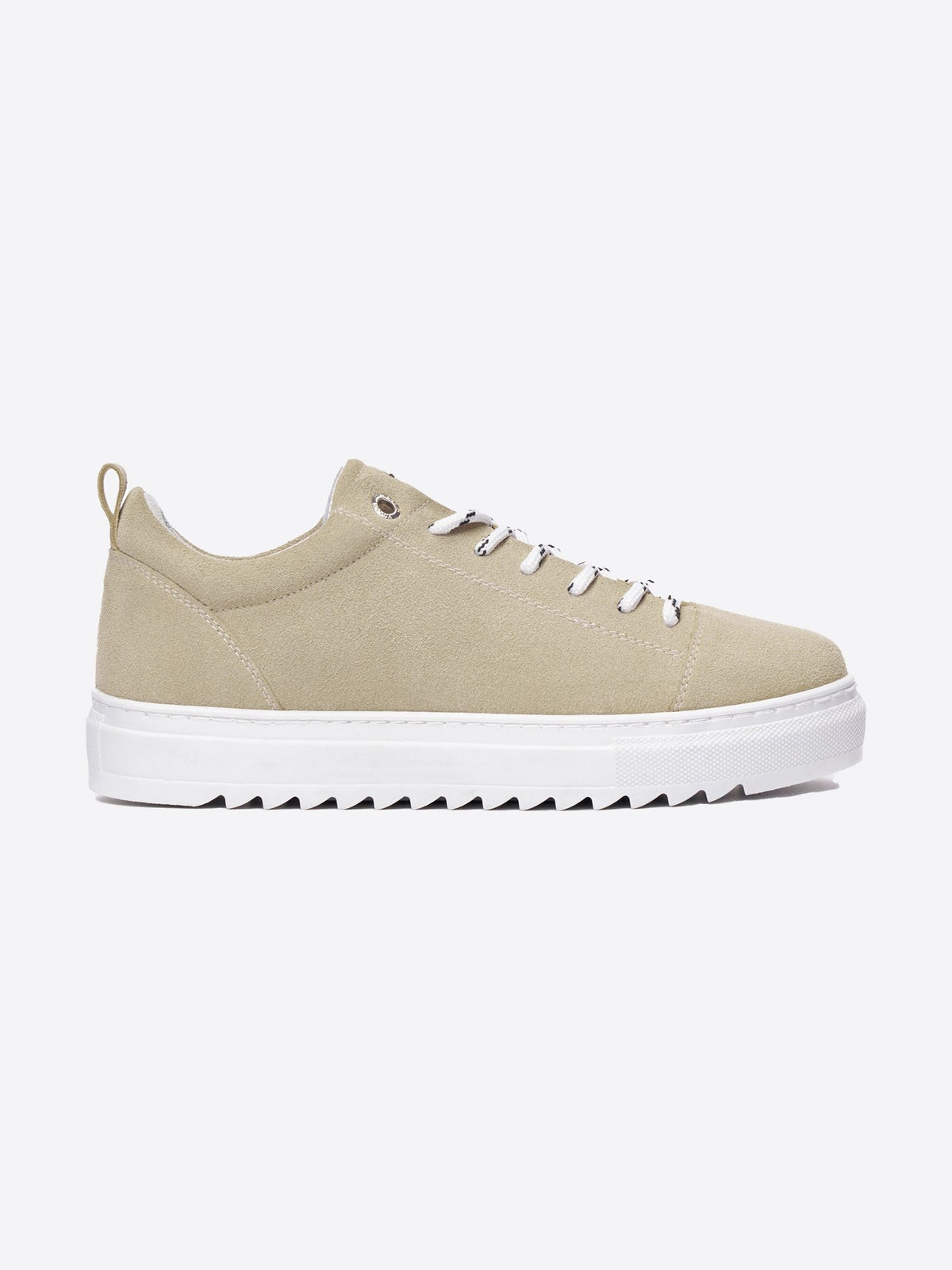 Beige Herren-Sneaker aus Wildleder, niedrig geschnitten