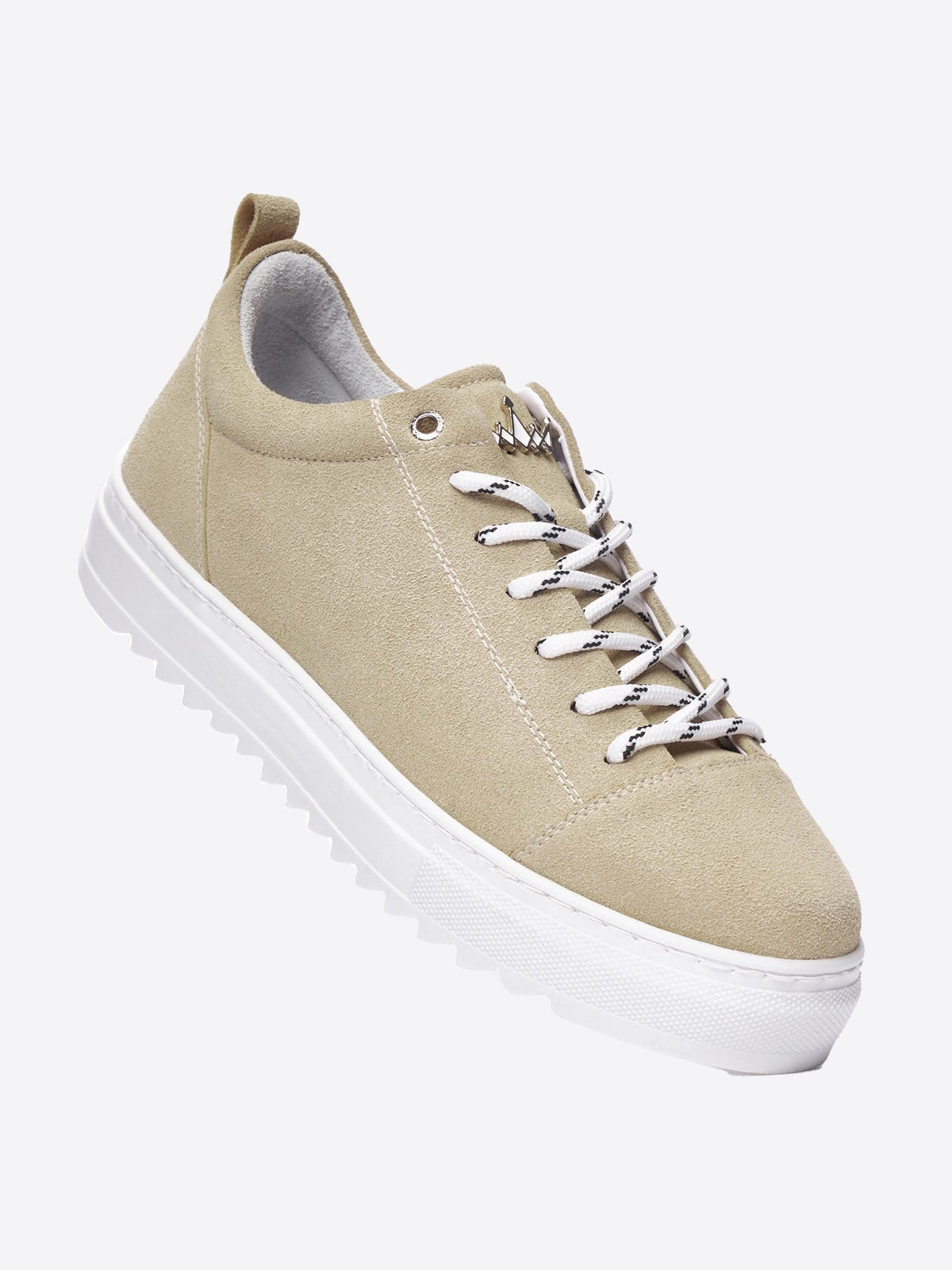 Beige Herren-Sneaker aus Wildleder, niedrig geschnitten