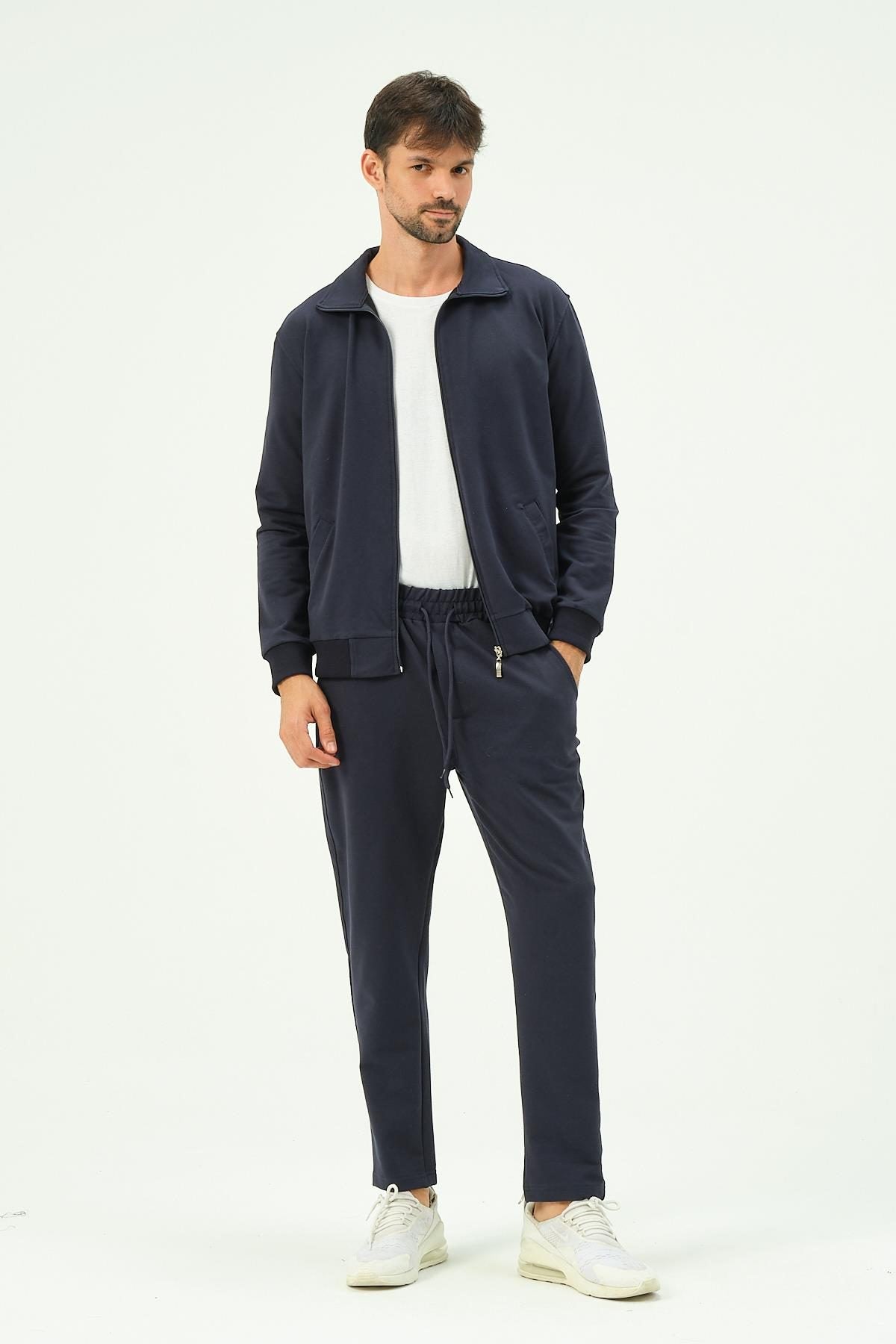 Herren Zip-Front Straight-Leg Trainingsanzug