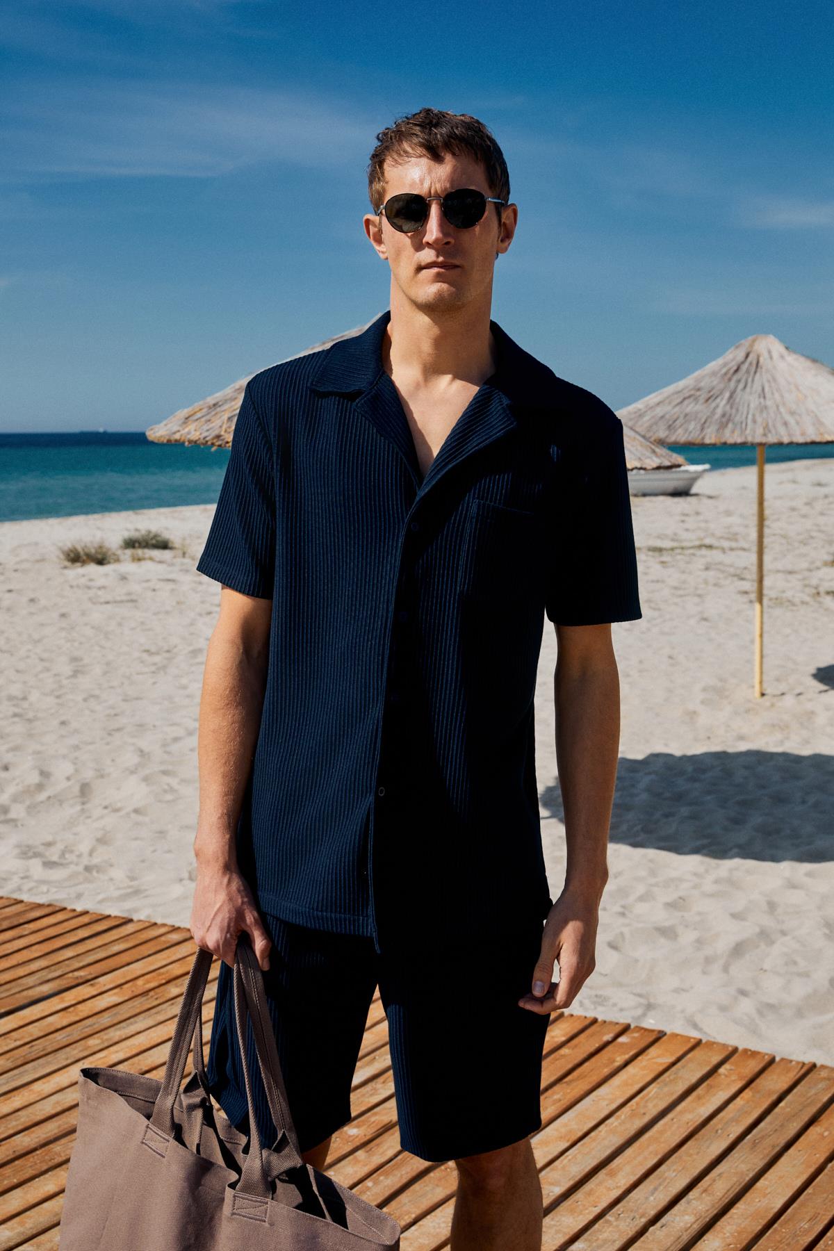 GRIMELANGE ERMANO Herren Regular Fit Hemd Marineblau
