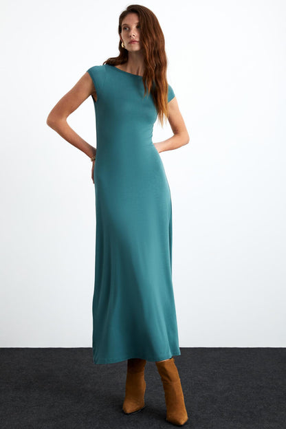 ESLY Damen Viskose Rückenkleid