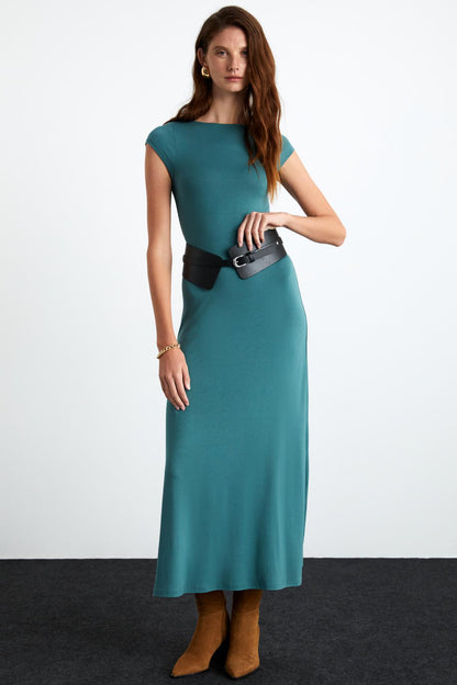 ESLY Damen Viskose Rückenkleid