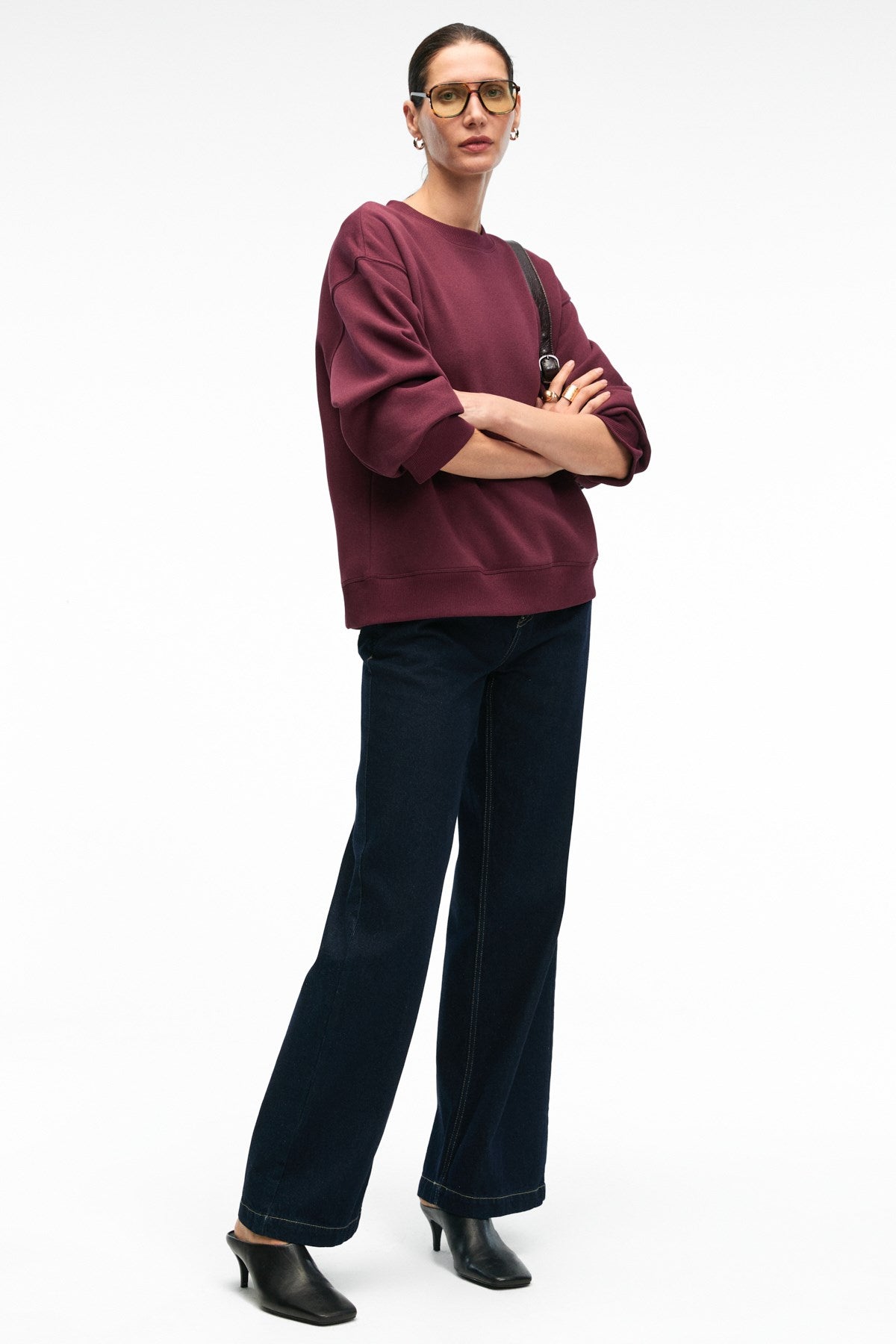 ETHIQUET ESME Damen Oversized Sweatshirt Bordeaux