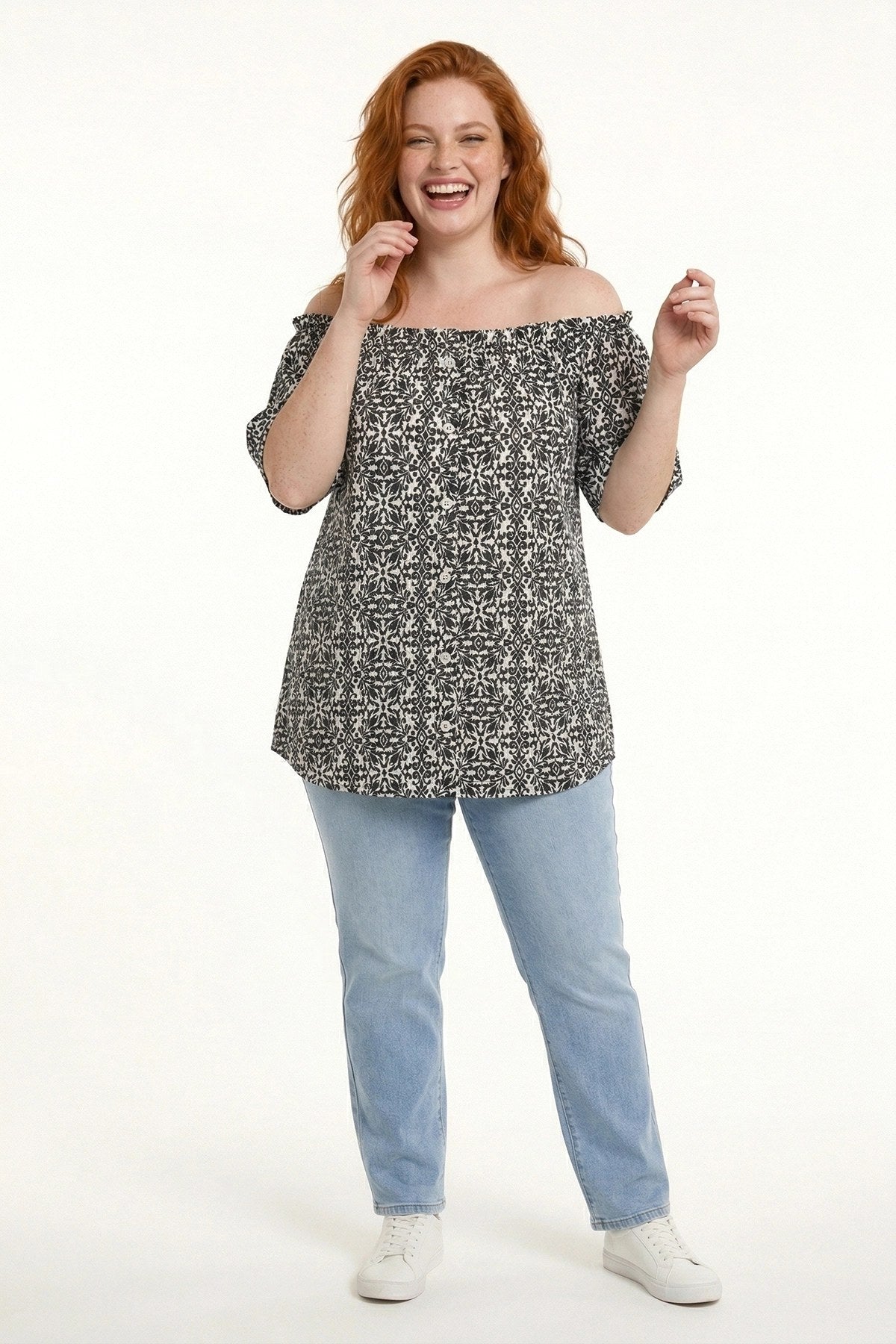 Ethno-Muster Madonna Bluse