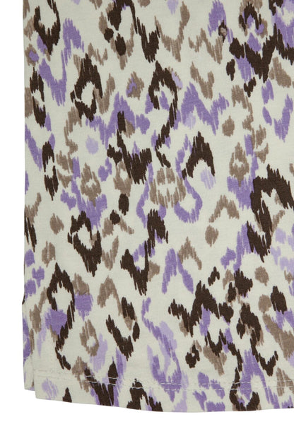Ethno-Print V-Ausschnitt Bluse mit Knöpfen