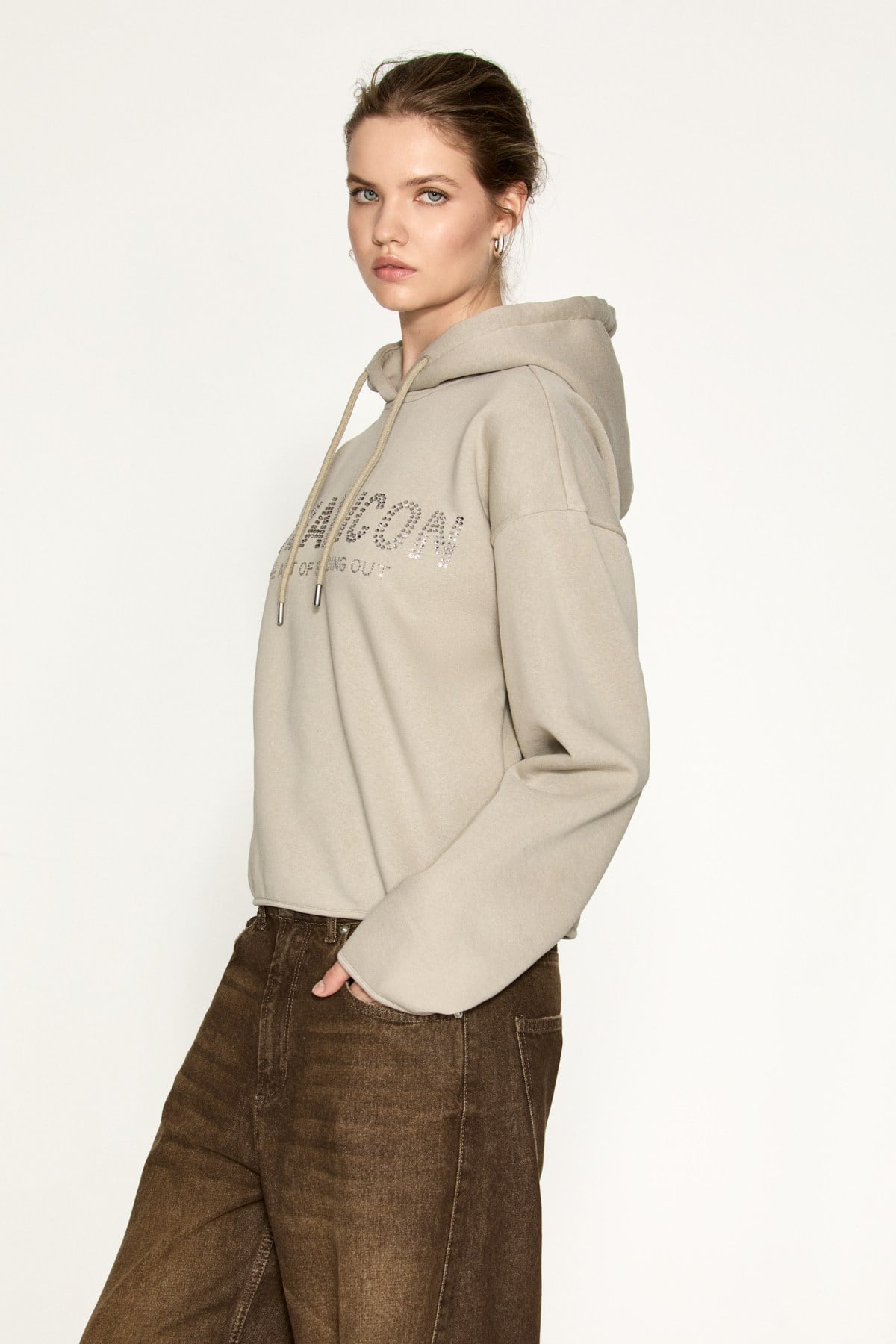 ETROPUS Damen Oversize Fleece-Sweatshirt