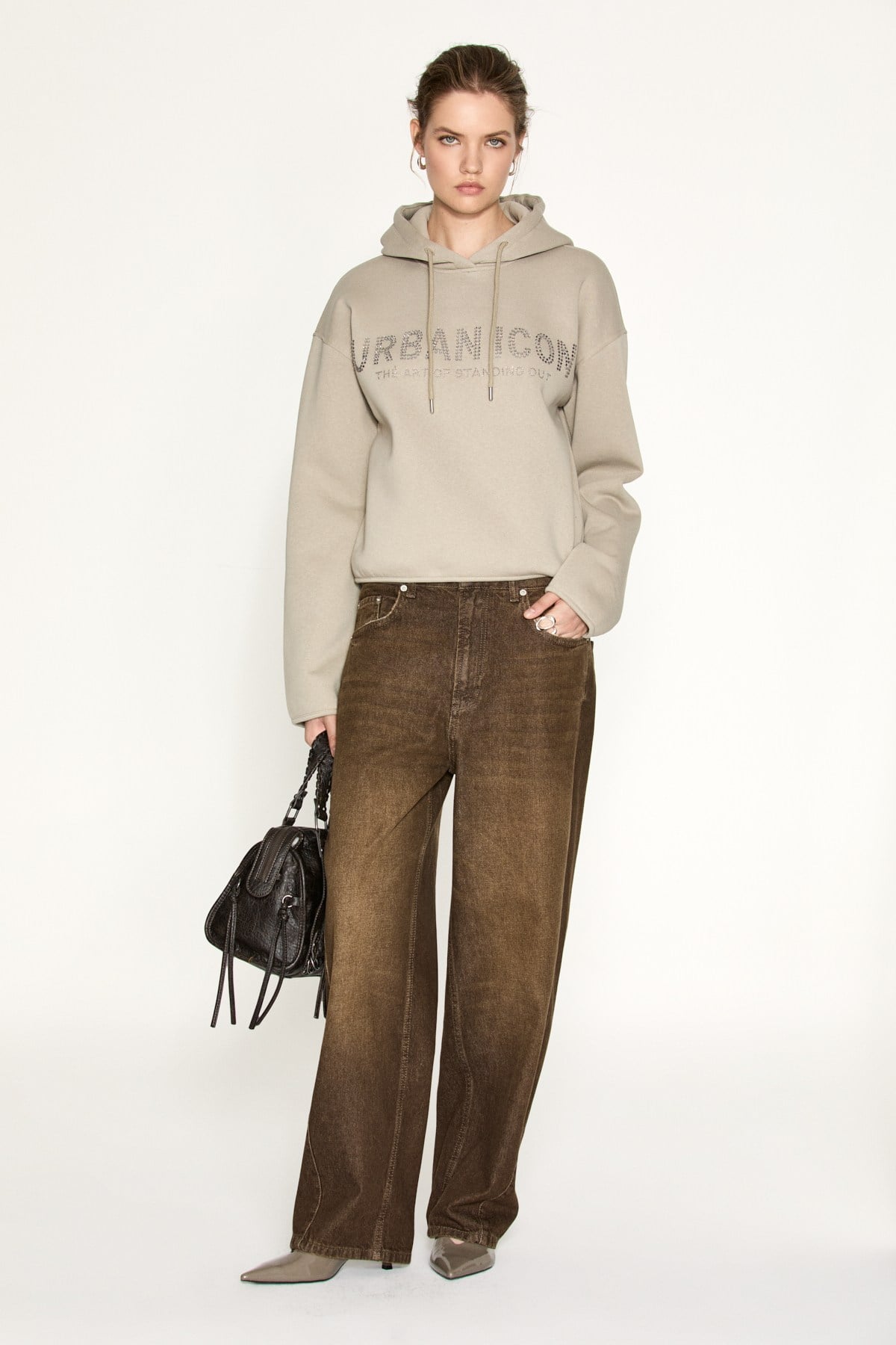 ETROPUS Damen Oversize Fleece-Sweatshirt