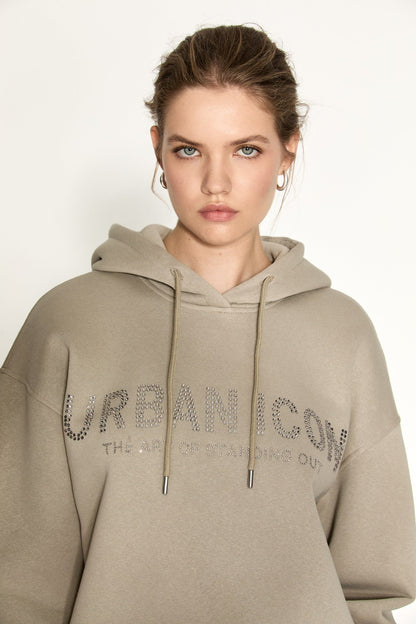 ETROPUS Damen Oversize Fleece-Sweatshirt