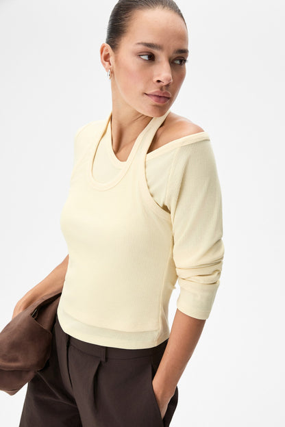 EVARA Damen Asymmetrische Bluse