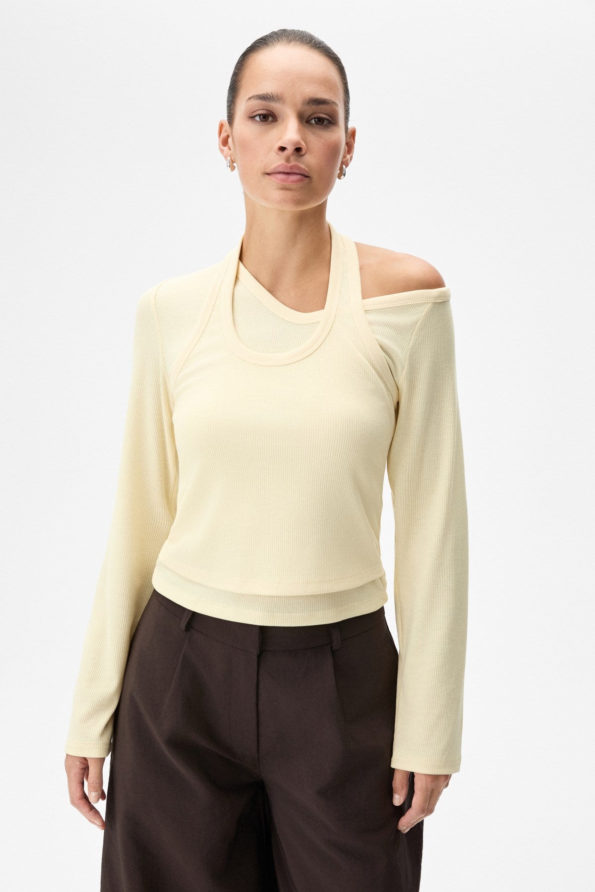 EVARA Damen Asymmetrische Bluse