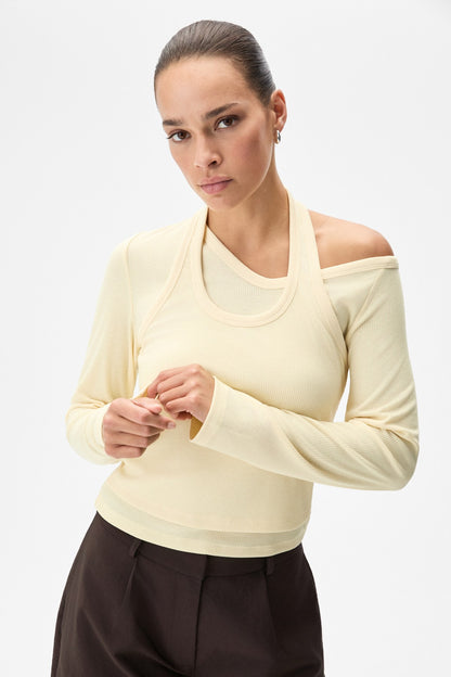 EVARA Damen Asymmetrische Bluse