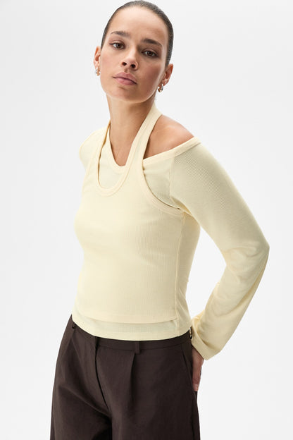 EVARA Damen Asymmetrische Bluse