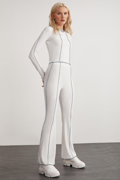 FATIMA Damen Weite Strickhose