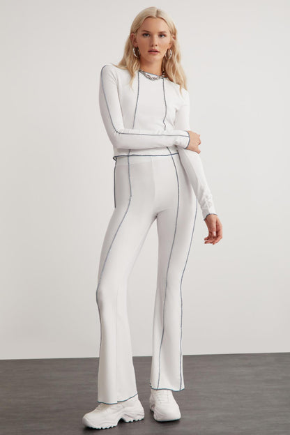 FATIMA Damen Weite Strickhose