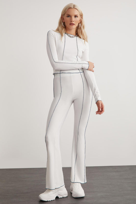 FATIMA Damen Weite Strickhose