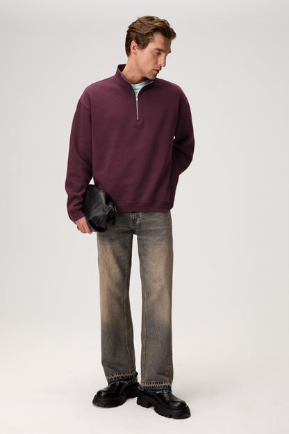 FAYED Herren Sweatshirt mit Stehkragen