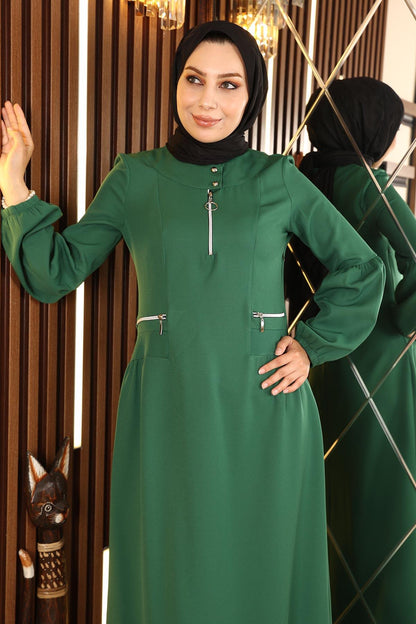 Smaragd Reißverschlusskleid - MSW10269