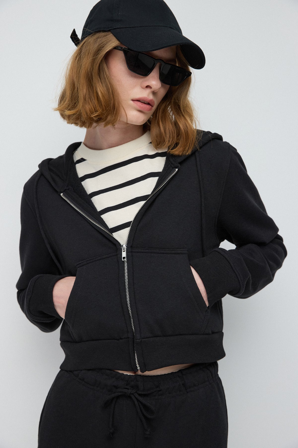 Crop-Sweatshirt mit Reißverschluss