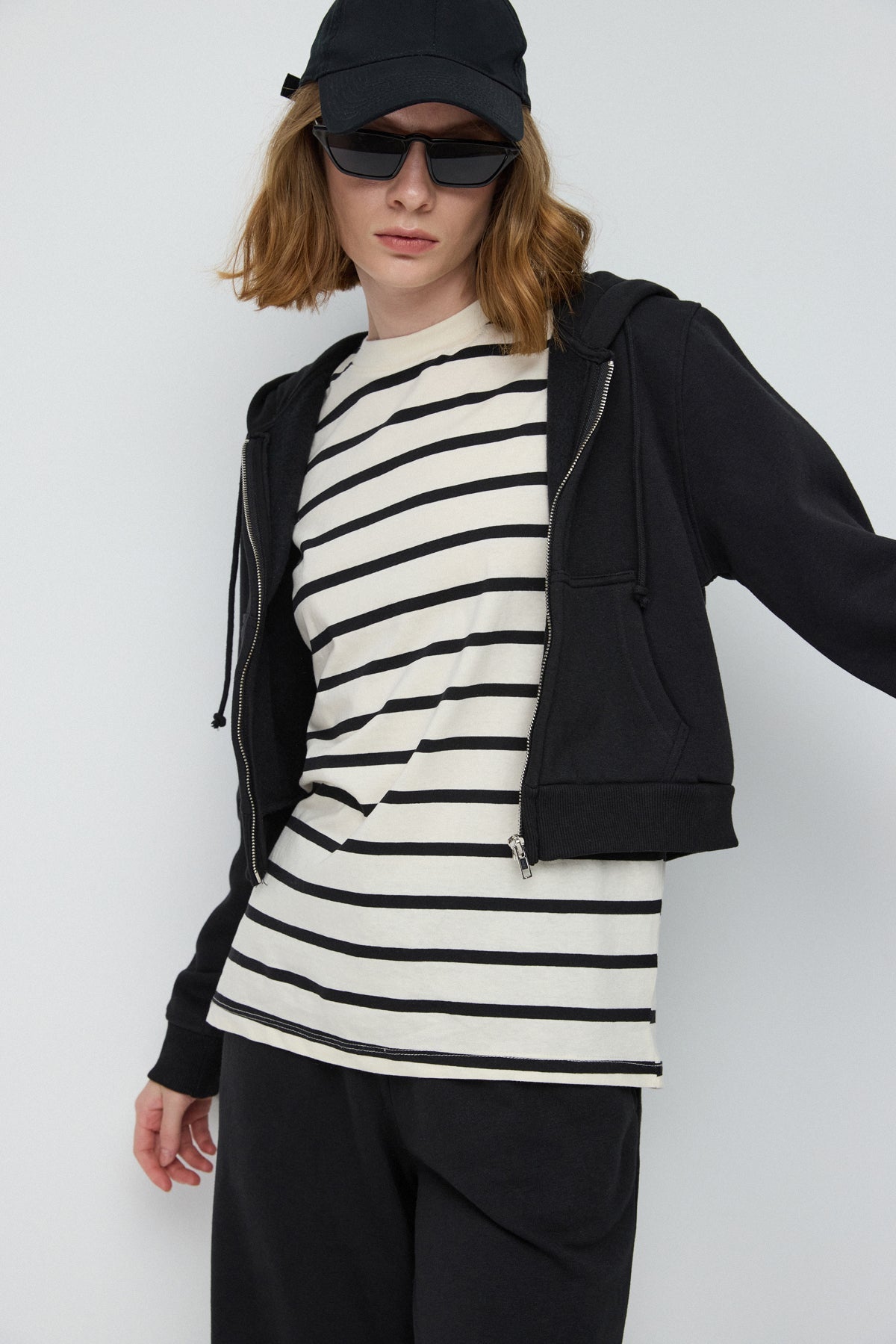 Crop-Sweatshirt mit Reißverschluss